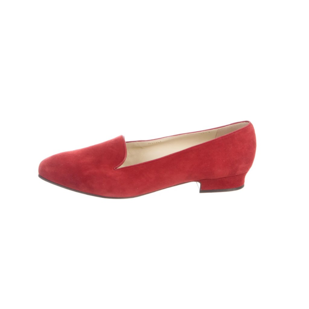 Authentic Vintage Limited Edition Salvatore Ferragamo Red Suede Loafers Size 7.5